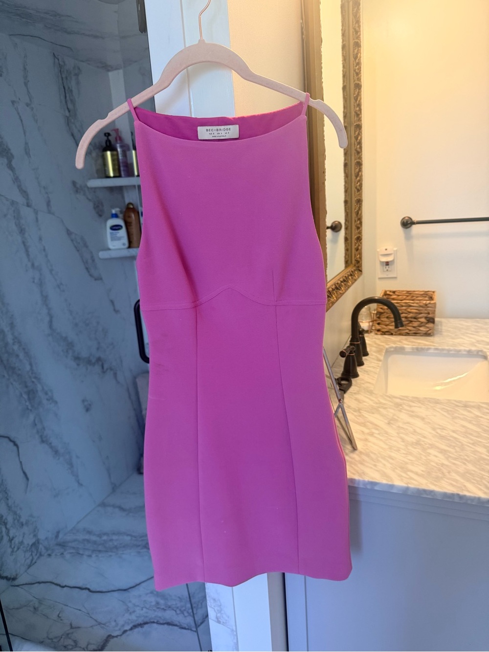 bec + bridge Hot Pink Sleeveless Mini Sheath Dress